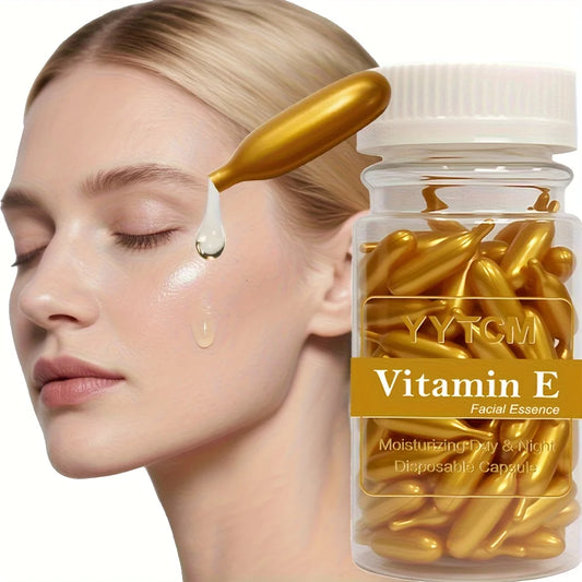 Applying a Golden Drop vitamin E capsule to the cheek