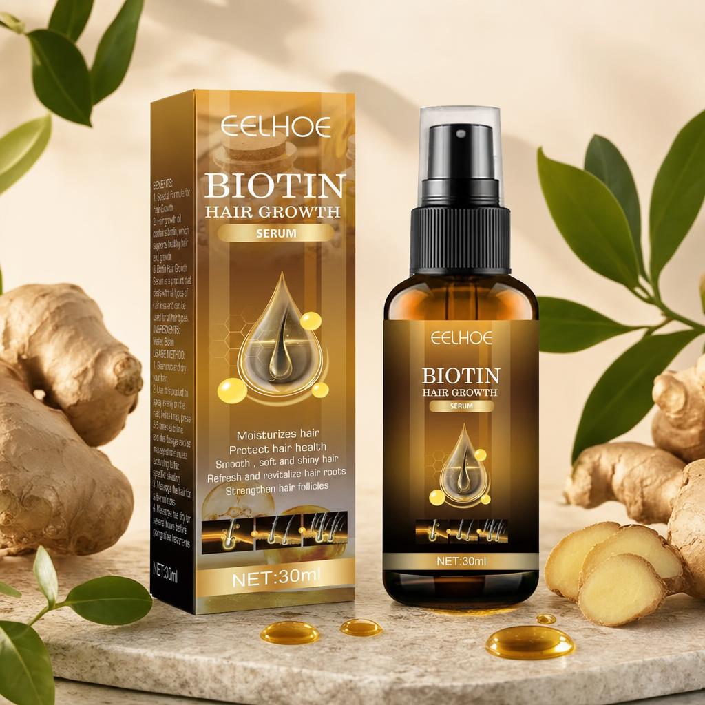 Sérum capilar de biotina con jengibre y hojas verdes